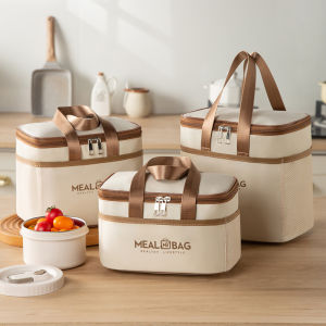 Insulated Lunch Bag with Thickened Aluminum Foil Waterproof Bento Box Holder Reusable Thermal Food Bag for Office Workers & Students