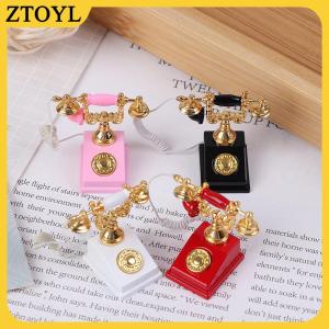 ZTOYL 1 chiếc mô hình điện thoại thu nhỏ Nhà búp bê 1:12 điện thoại xoay cổ điển để trang trí búp bê