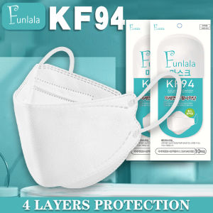 KF94 Mask 50Pcs Face Mask Non-woven Protection Filter Anti Viral Mask Korea 4 Ply PM2.5 Protective Mask 3D Dust Funlala original Brand Mask