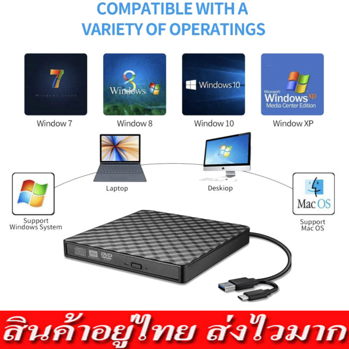 Rom Player USB 3.0 External CD/DVD ROM Player Optical Drive DVD RW Burner Reader ...