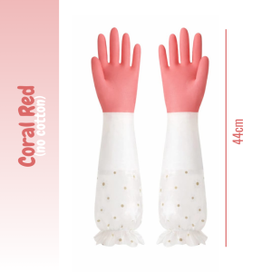 Glove Panjang Household Washing Glove Waterproof Anti-Slip Inner Cotton Sarung Tangan Pembersihan Rumah 厨房手套 洗碗手套防水加长