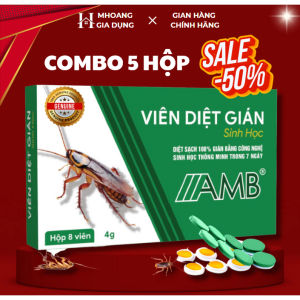 [COMBO 5Hộp] Thuốc diệt gián sinh học AMB Viện Hàn lâm khoa học Việt Nam diệt tận gốc tất cả các loại gián hiệu quả