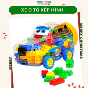 Bộ đồ chơi xe ô tô xếp hình 2 trong 1 nhiều chi tiết giúp bé phát triển trí thông minh