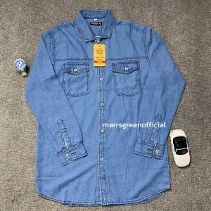 Kemeja Jeans Lengan Panjang Pria Distro Casual [L-3XL] Jumbo Baju Jeans KPJ16B