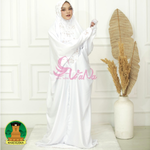 MUKENA TERUSAN LAJURAN PUTIH HANTARAN SESERAHAN BORDIR KEKINIAN TERBARU