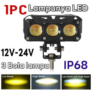 12V / 24V Lampu Sorot Tembak Mobil Lampu LED Tembak Sorot D3 SQL Lampu Tembak Sorot LED Laser 3 Mata 4 Mata 80 Watt 2 Warna Putih Kuning 5Mata