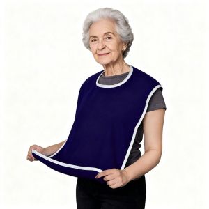 MIRELINA Lightweight Adult Bib Adjustable Soft Dining Clothing Protectors Polyester Machine Washable Daily Care Apron Elderly