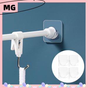 【Magical House】[ New Hot Fashion] Strong Curtain Rod Bracket Holder Hooks For Wall Adhesive Bathroom Shower Rod Tension Retainer No Drilling Stick For Closet