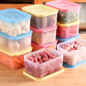 【Ready Stock】Square Refrigerator Fresh-keeping Storage Box Food Grade Coarse Grains Brown Rice Sub-Packing Box Microwave Oven Lunch Box