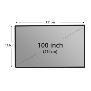 84-130 Inch Portable Projector Screen Foldable 16:9 Anti Light Grey Reflective Home Cinema
