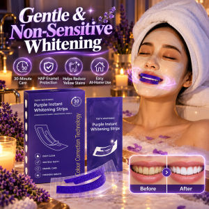 [Enamel Strengthening] Purple Teeth Whitening Strips Perfect Smile Improve Bad Breath Remove Stains Tea Stains And Coffee Stains