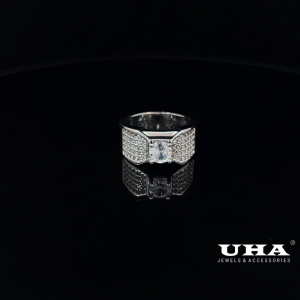 N1219 Nhẫn nam có lót lòng đính đá CZ cao cấp thiết kế sang trọng UHA