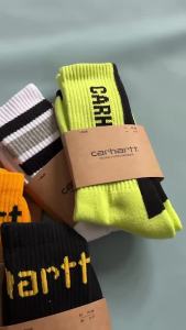 FE New Carhart Gold Embroidered Towel Bottom Mens Socks carhartt Simple Letter Athletic Socks