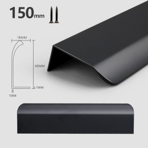 Aluminum Alloy Hidden Cabinet Handle Cupboard Kitchen Drawer Recessed Furniture Handle (Curved/Flat)