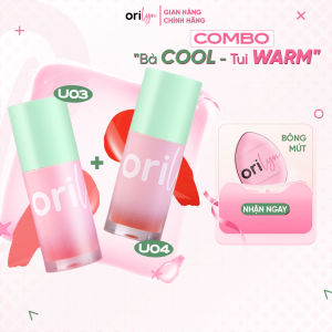 Bộ đôi Má hồng kem ORILYN dạng lỏng KHÔNG SILICONE - U03 Ánh Hồng Mềm và U04 Nốt Cam Trầm 5gx2