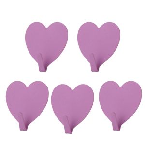 COUPLECOL Strong Sticky Heart Shape Towel Clothes Door Keys Home Decor Bathroom Storage Hanger Decorative Hooks Kitchen Organizer Wall Hooks