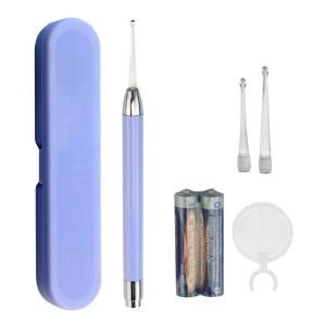 LED Ear Spoon Kit Luminous Earpick with Magnifying Glass Soft Tip Cleaner for Baby Kids Adults 发光掏耳勺