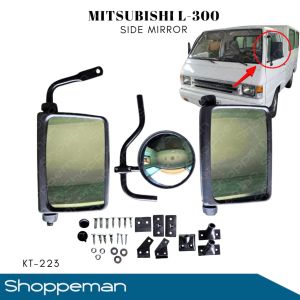 3PCS/SET MITSUBISHI L300 BIG SIDE MIRROR COMPLETE SET WITH  RH/LH black KT-223/2835