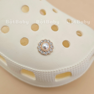 Charm sticker giả kim loại gắn dép B41 đa dạng