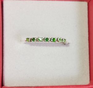 T99แหวนเงินแท้พลอยโกเมนเขียวพร้อมส่ง