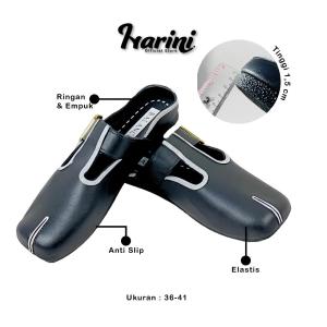 Sepatu Sandal Flat Import Balance Sendal Kerja Casual Hitam Karet Jelly Flatshoes Kekinian 2405