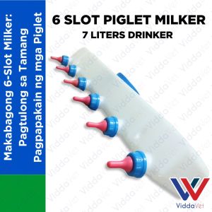 7L Milker para sa Maliit na Biik at Hayop 6 Slot Portable Feeder para sa Alagang Hayop