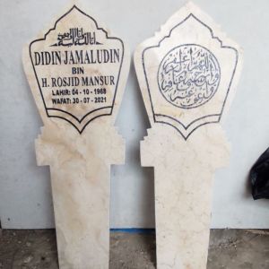 Batu Nisan kuburan cetak nama bahan marmer ukuran 40x60cm