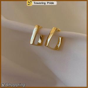 [Towering Pride] New Fashion Women Stainless Steel Glossy Stud Earrings Temperament Ladies Square Earrings Party Birthday Gift Jewelry
