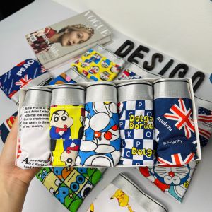 Quần lót nam sịp đùi boxer thun lạnh cao cấp in hình họa tiết ĐoremonShin bút chì Lá cờ - Shop KINGBOXER