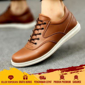 DOLCIMOD - Sepatu Sneakers Pria Kekinian Import Casual PU Leather Premium Kasual Spatu Cewek Kets Gaul Travelling Sporty Lari Jogging Nevada Modis Stylish Best Seller Catenzo Cowok Laki Laki Fashion Joeman