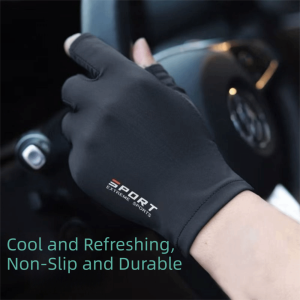NEXTYOO Anti-UV Ice Silk Gloves High Elastic Two-Finger Touchscreen Sunscreen Gloves Sun-Proof Half Finger Anti Slip Gloves Outdoor Sports