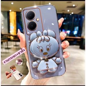 ส่งจากไทย เคส ตั้งได้ สำหรับรุ่น VIVO Y15S Y01 Y03 Y18 Y03T Y28(5G) Y36 Y27S Y22 Y16 ขาตั้ง กระจก มินนี่ น่ารัก กันกระแทก Minnie