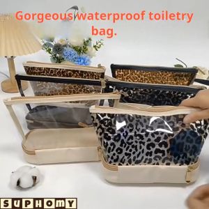 Transparent Makeup Bag double-layer cosmetic bag travel toiletry bag large capacity Multifunctional portable waterproof
