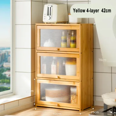 Shirakawa Acrylic Cabinet 1/2/3 Layers Bamboo Storage Cabinet Kitchen Cabinet Organizer Save Space
