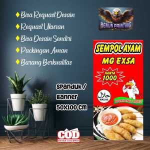 Spanduk Banner Sempol Ayam 50X100 Cm Bisa Request Desain