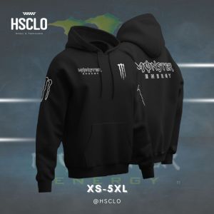 Hoodie Sweater Jumper HSCLO MONSTER ENERGI BLACK HOODIE Bahan Fleece Jaket Lengan Panjang Ukuran Jumbo Big Size XS S M L XL XXL 3XL 4XL 5XL