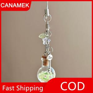 【CANAMEK】 Ngọt Ngào Giáng Sinh Cây Trôi Chai Bốn Lá Cỏ Ba Lá Mặt Dây Chuyền Điện Thoại Dây Đeo Keychain Tinh Tế Ba Lô Trang Trí Phụ Kiện Quà Tặng