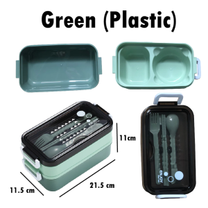 (Eldridge) Stainless Steel Double-Layer Insulated Lunch Box With Tableware Set