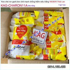 1Kg Keo chà ron Thái Lan trắng KAG-CHARON11A bột chít mạch weber Thailand ron gạch chống thấm-chống rêu mốc chuyên dùng nhà vệ sinh