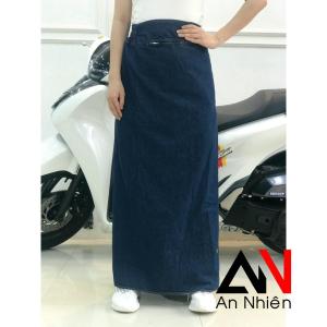 Váy chống nắng chất liệu Jean có túi có nút bấm chân - cố định bằng nút bấm và dán ngồi trước và sau xe đều đẹp kimyen6