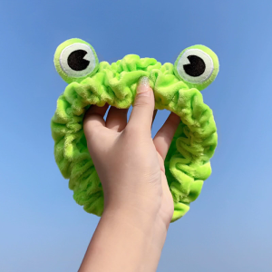 Adult Kids Wash Face Makeup Headband Lovely for Frog Eyes Elastic Stretchy Hair Hoop Soft Plush Wrapped Bandana Photo Pr