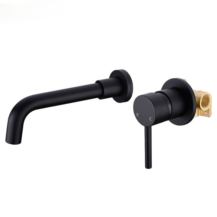 Gold Bathroom Basin Sink Faucet Brass Single Hole Single Handle Hose Mix Hot Cold Water