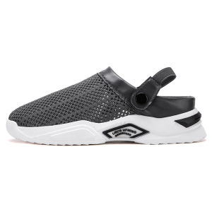 ALIKESMAN 2023 Men Women Summer Sandal Mesh Mules Breathable Padded Beach Flip Flops Shoes Solid Flat Bath Slippers Outside Mens Slippers#8870