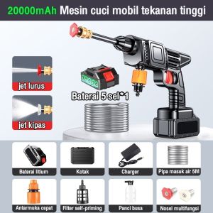 ⭐Free Kotak Alat⭐Alat Cuci Motor Mobil Mesin Cuci Mobil Portable High Pressure Car Wash Jet Cleaner Cordless Cuci Mobil Isi Ulang Taman Sprayer Alat