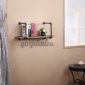Kệ gắn tường 1 tầng để sách bằng gỗ MDF phối khung kiểu ống nước decor trang trí nhà và quán Cafe.