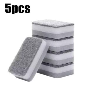 10Pcs Magic Three Layers Cleaning Sponges Reusable Pan Pot Dishwashing Scouring Pads Household Kitchen Sponge Wipes Brush Clean Tools