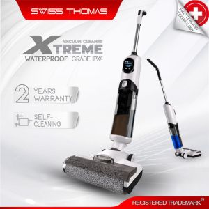 SwissThomas Wet Dry Mop Vacuum Cleaner MopXtreme MV1688 Voice Assist Self Cleaning Cordless Hard Floor Washer