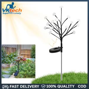 2 Pack Solar Garden Lights Waterproof Solar Cherry Blossom Lights Outdoor Lawn Lights for Outside Yard Lawn Patio Pathway Decorations