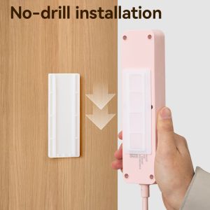Deli Socket Holder Cable Organizer Self Adhesive Wall Mounted Socket Extension Sticker VS6206