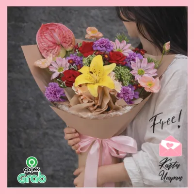 Tumbelina Bouquet Buket Bunga Palsu Artificial Hadiah Wisuda Ulang Tahun Anniversary